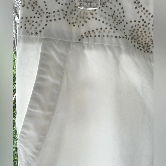 Tommy Hilfiger 14 white wide leg crops EC raised dotted design on wide waistband - Picture 4 of 8